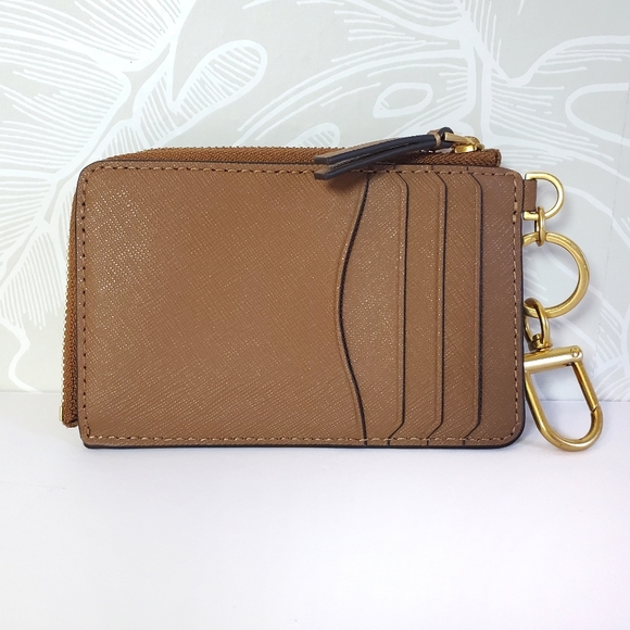 Tory Burch Wallet Emerson Zip Card Case in Brown